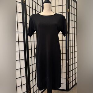Misook Classic Black Midi Dress